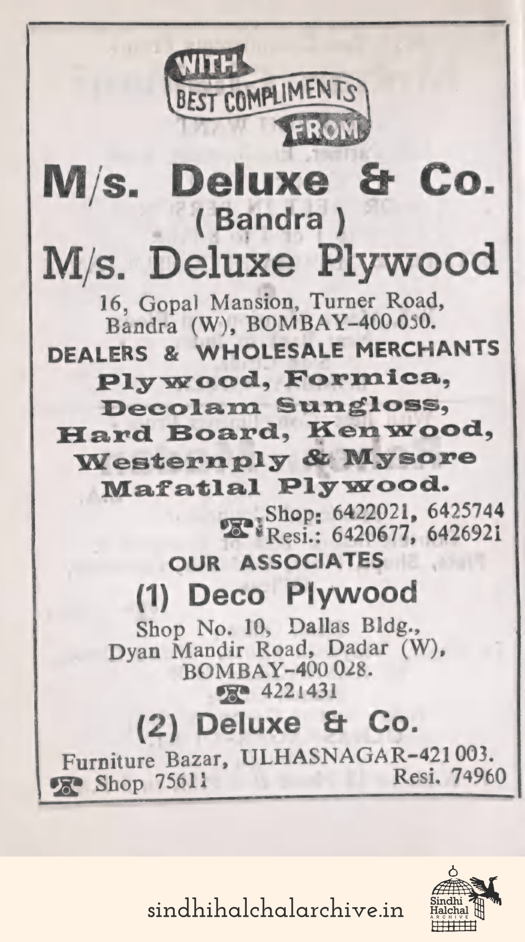 Image of AD M/s. Deluxe & Co. (Bandra)
 M/s. Deluxe Plywood